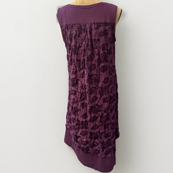 Simply Vera by Vera Wang Velvet Crinkled Midi Dress Whimsigoth Purple Sz Medium - Picture 6 of 12